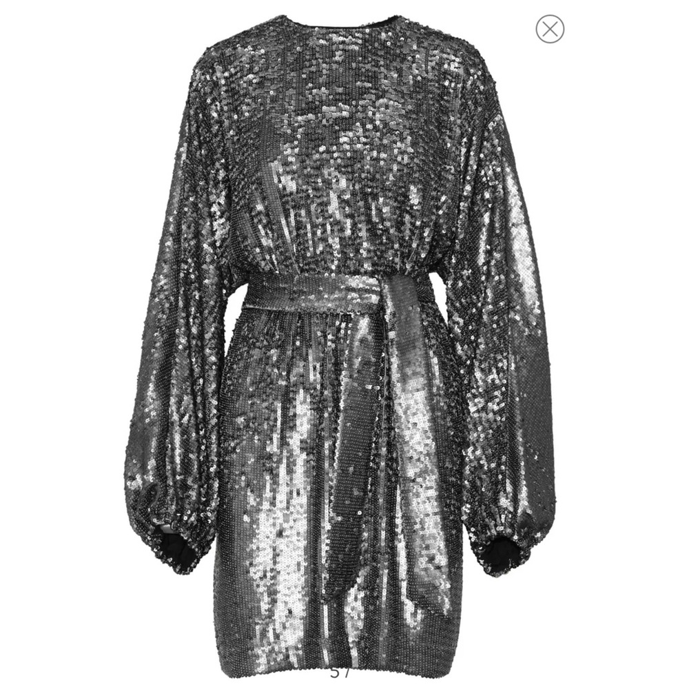 Anine Bing Angie Dress Medium – Rare NWT Silver Sequin Glam Party Dress